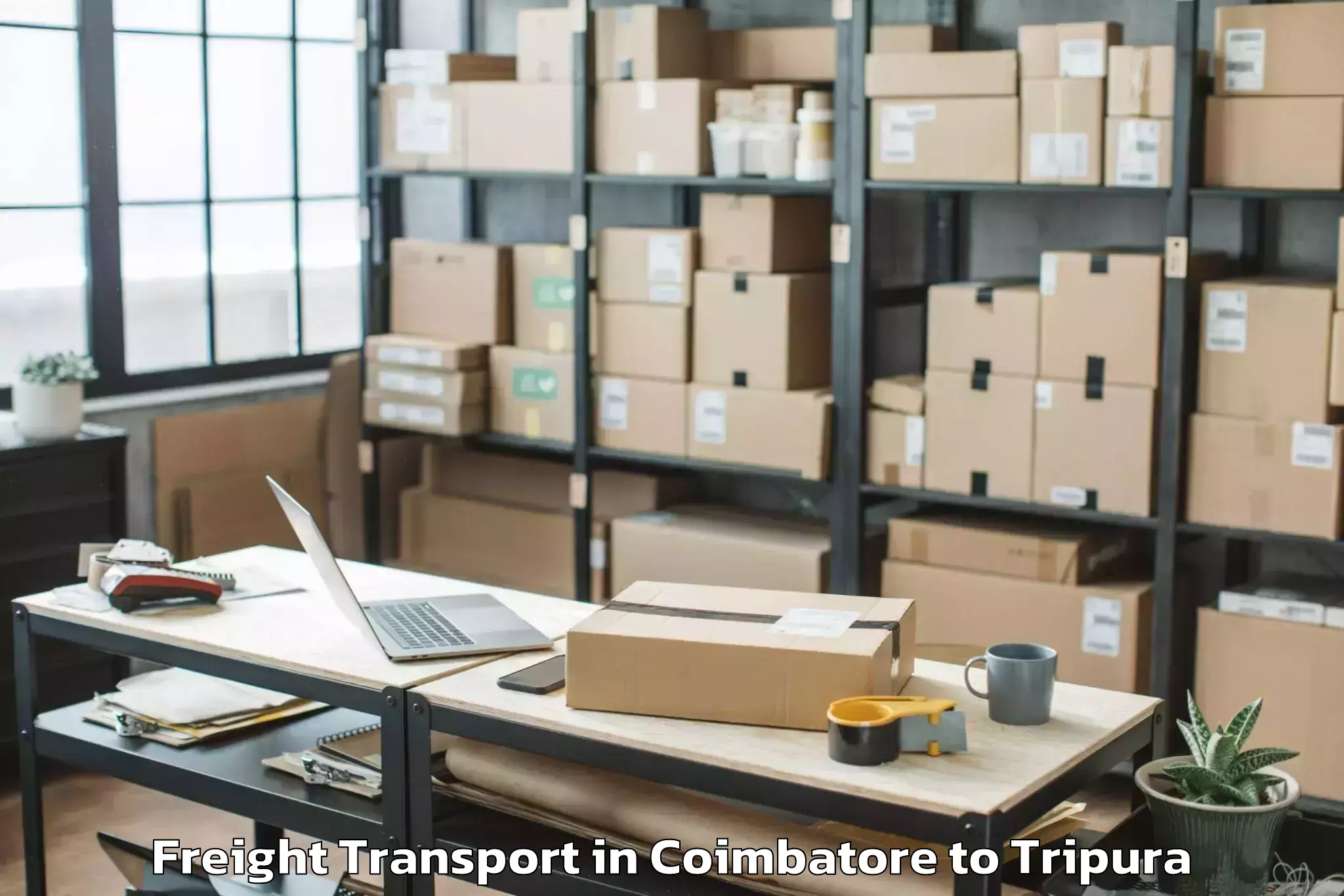 Top Coimbatore to Tulashikhar Freight Transport Available